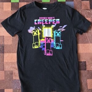 Kids (Sm) Minecraft Creeper Black T-Shirt By Old Navy